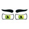 Eyes face gaze icon, cartoon style