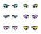 Eyes icons set. girl, young woman or fashion