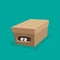 Eyes Inside Cardboard Box/Illustration