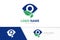 Eyes with leaves logo design template. Green optic vision logotype.