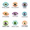 Eyes logo. Optical symbols for ophthalmology clinic clean vision recent vector collections