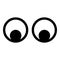 Eyes Look concept Two pairs eye View icon black color vector illustration flat style image