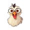 Eyes And Mouth Wide Open Chicken Sticker On Isolated Tansparent Background, Png, Logo. Generative AI