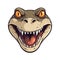 Eyes And Mouth Wide Open Crocodile Face Sticker On Isolated Tansparent Background, Png, Logo. Generative AI