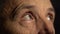 The eyes of an older man. Capillaries on the eyeball