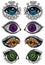 Eyes symbols , vector mysterious eyes, vector illustration, decorative elements