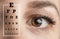 Eyes test chart. Good vision. The concept of medicine, eye surgery.