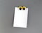 eyes women fridge magnet with blank note paper on gray metal refrigerator door