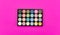 Eyeshadow multicolor palette isolated on pink paper background