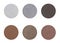 Eyeshadow palette on a white background - Dark Browns and Silver