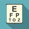Eyesight check icon, flat style