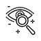Eyesight and eye clinic, sight or vision examination, isolated icon