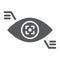 Eyetap glyph icon, sensor and innovation, eye tracking sign, vector graphics, a solid pattern on a white background.