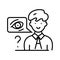 Eyewitness testimony line icon, concept sign, outline vector illustration, linear symbol.