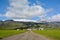 Eyjafjallajokull volcano in Iceland against blue summer sky