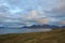 Eyjafjoerdur and mountains. Landscape near Dalvik, Iceland.