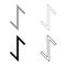 Eywas rune yew strength egis symbol icon set grey black color illustration outline flat style simple image