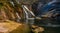 The Ezaro Waterfalls in western Galicia in northern Spain