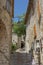 Eze, France - view of buildings and narrow walkway