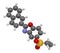 Ezutromid Duchene muscular dystrophy drug molecule. Activator of utrophin. 3D rendering. Atoms are represented as spheres with.