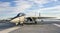 F-14 Tomcat fighter jet on aircraft carrier deck