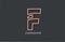 F alphabet letter line company business brown grey logo icon design