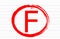 F examination result grade red letter mark on white paper