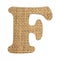 F, Letter of the alphabet - Burlap Background Texture. White background