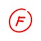 F letter grade, Letter F inside a circle, test score illustration - Vector