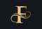 F Letter Initial Luxurious Logo Template. F Logo Golden Concept. F Letter Logo with Golden Luxury Color and Monogram Design