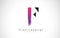 F Letter Logo Design with Creative Pink Purple Brush Stroke
