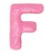 F letter logo design from plasticine isolated on white background. pink F clay toy icon template elements concept, 3d illustration
