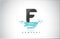 F Letter Logo Design with Water Splash Ripples Drops Reflection