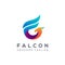 F letter logo for falcon, creative falcon logo icon inspiration