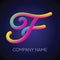 F Letter Logo Icon Blending color