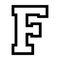 F letter sports college jersey font on the white background. Isolated illustration