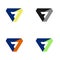 F triangle modern logo simple