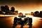 F1 road motion blur at sunset