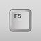 F5 keyboard key isolated on background vector illustration