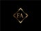FA Initial diamond shape Gold color later Logo Design