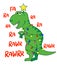 Fa rawr rawr - Cute t rex dinosaur design with xmas light, funny hand