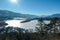 Faakersee - A panoramic view on the Faaker lake in Austrian Alps in winter. The lake is surrounded by high mountains