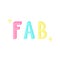 FAB fabulous writing vector icon