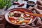 Fabada Asturiana Bean Stew in a bowl