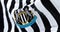 Fabric background with the Newcastle United Flag waving