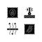 Fabric characteristics black glyph icons set on white space