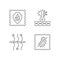 Fabric characteristics linear icons set