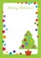 Fabric Christmas tree buttons frame