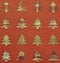 Fabric Christmas trees background