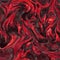 Fabric, curly waves tracery backgrounds. Soft red texture. Satin folds, waves pattern. Smooth glossy clothes. Silk bedsheet.